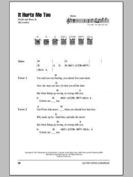 page one of It Hurts Me Too (Guitar Chords/Lyrics)