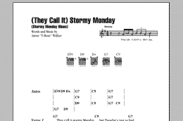 page one of (They Call It) Stormy Monday (Stormy Monday Blues) (Guitar Chords/Lyrics)