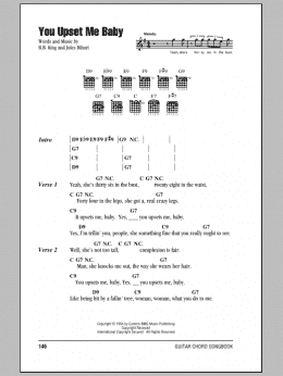 page one of You Upset Me Baby (Guitar Chords/Lyrics)