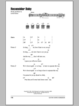 page one of Reconsider Baby (Guitar Chords/Lyrics)