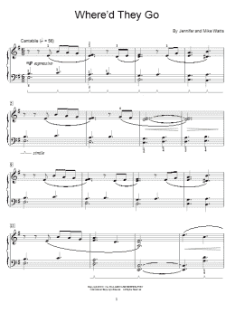 page one of Where'd They Go (Educational Piano)