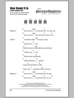 page one of How Sweet It Is (To Be Loved By You) (Guitar Chords/Lyrics)
