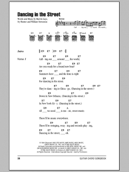 page one of Dancing In The Street (Guitar Chords/Lyrics)