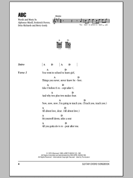 page one of ABC (Guitar Chords/Lyrics)