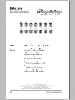 page one of Baby Love (Guitar Chords/Lyrics)