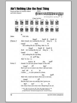 page one of Ain't Nothing Like The Real Thing (Guitar Chords/Lyrics)