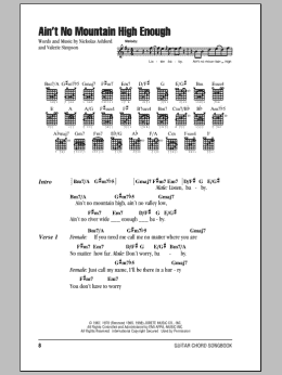 page one of Ain't No Mountain High Enough (Guitar Chords/Lyrics)