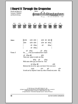 page one of I Heard It Through The Grapevine (Guitar Chords/Lyrics)