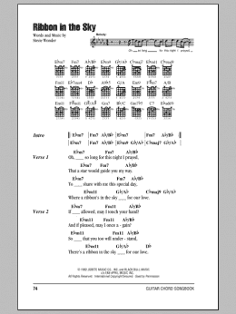 page one of Ribbon In The Sky (Guitar Chords/Lyrics)