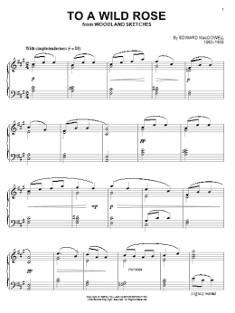 page one of To A Wild Rose (Piano Solo)