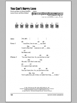 page one of You Can't Hurry Love (Guitar Chords/Lyrics)