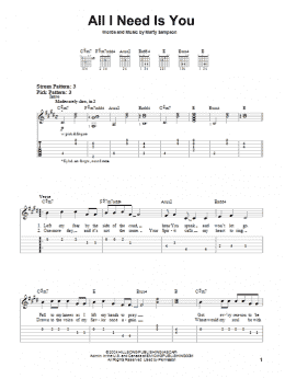 page one of All I Need Is You (Easy Guitar Tab)