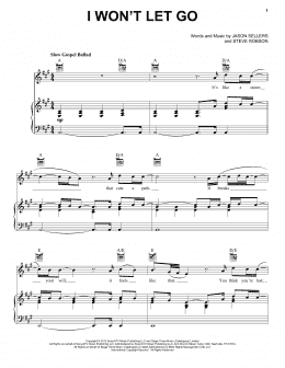 page one of I Won't Let Go (Piano, Vocal & Guitar Chords (Right-Hand Melody))