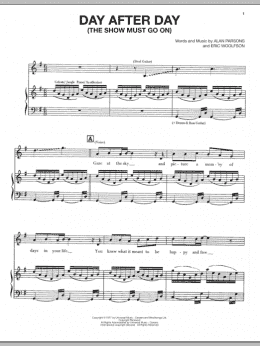 page one of Day After Day (The Show Must Go On) (Piano, Vocal & Guitar Chords (Right-Hand Melody))
