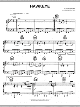page one of Hawkeye (Piano, Vocal & Guitar Chords (Right-Hand Melody))