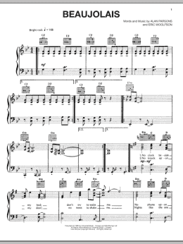 page one of Beaujolais (Piano, Vocal & Guitar Chords (Right-Hand Melody))