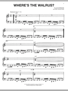 page one of Where's The Walrus? (Piano, Vocal & Guitar Chords (Right-Hand Melody))