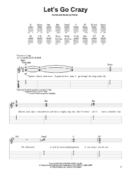 page one of Let's Go Crazy (Easy Guitar Tab)