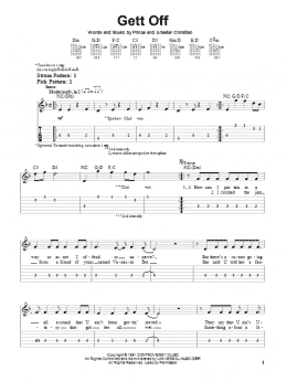 page one of Gett Off (Easy Guitar Tab)