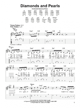 page one of Diamonds And Pearls (Easy Guitar Tab)