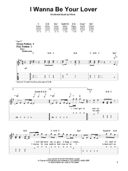 page one of I Wanna Be Your Lover (Easy Guitar Tab)