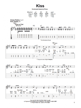 page one of Kiss (Easy Guitar Tab)