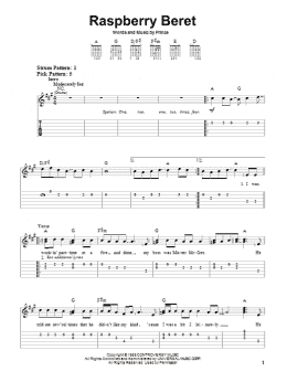 page one of Raspberry Beret (Easy Guitar Tab)
