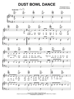 page one of Dust Bowl Dance (Piano, Vocal & Guitar Chords (Right-Hand Melody))