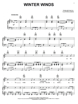 page one of Winter Winds (Piano, Vocal & Guitar Chords (Right-Hand Melody))