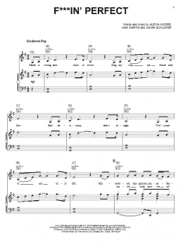 page one of F**kin' Perfect (Piano, Vocal & Guitar Chords (Right-Hand Melody))