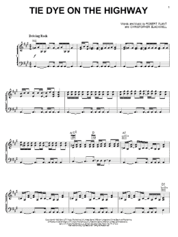 page one of Tie Dye On The Highway (Piano, Vocal & Guitar Chords (Right-Hand Melody))