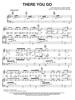 page one of There You Go (Piano, Vocal & Guitar Chords (Right-Hand Melody))