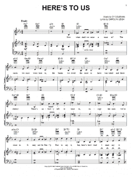 page one of Here's To Us (Piano, Vocal & Guitar Chords (Right-Hand Melody))