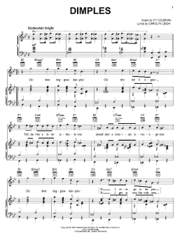 page one of Dimples (Piano, Vocal & Guitar Chords (Right-Hand Melody))
