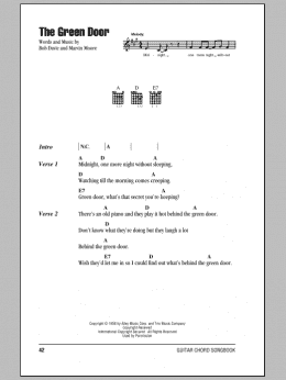 page one of The Green Door (Guitar Chords/Lyrics)