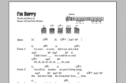 page one of I'm Sorry (Guitar Chords/Lyrics)