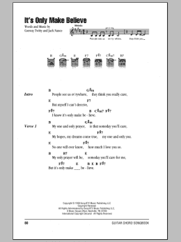 page one of It's Only Make Believe (Guitar Chords/Lyrics)