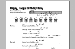 page one of Happy, Happy Birthday Baby (Guitar Chords/Lyrics)