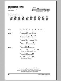 page one of Lonesome Town (Guitar Chords/Lyrics)