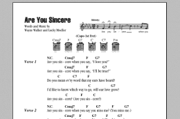 page one of Are You Sincere (Guitar Chords/Lyrics)