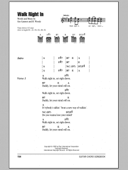 page one of Walk Right In (Guitar Chords/Lyrics)