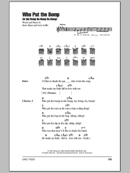 page one of Who Put The Bomp (In The Bomp Ba Bomp Ba Bomp) (Guitar Chords/Lyrics)