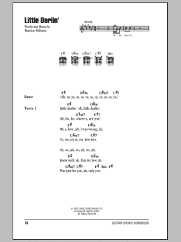 page one of Little Darlin' (Guitar Chords/Lyrics)