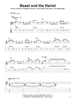 page one of Beast And The Harlot (Guitar Tab (Single Guitar))
