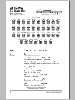 page one of All The Way (Guitar Chords/Lyrics)