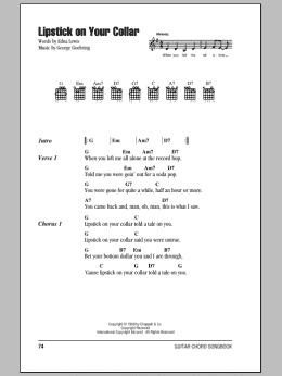 page one of Lipstick On Your Collar (Guitar Chords/Lyrics)