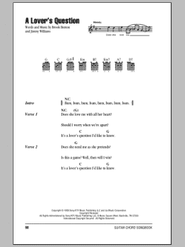 page one of A Lover's Question (Guitar Chords/Lyrics)