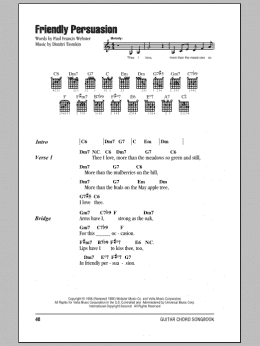 page one of Friendly Persuasion (Guitar Chords/Lyrics)