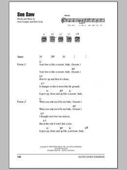 page one of See Saw (Guitar Chords/Lyrics)