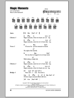 page one of Magic Moments (Guitar Chords/Lyrics)